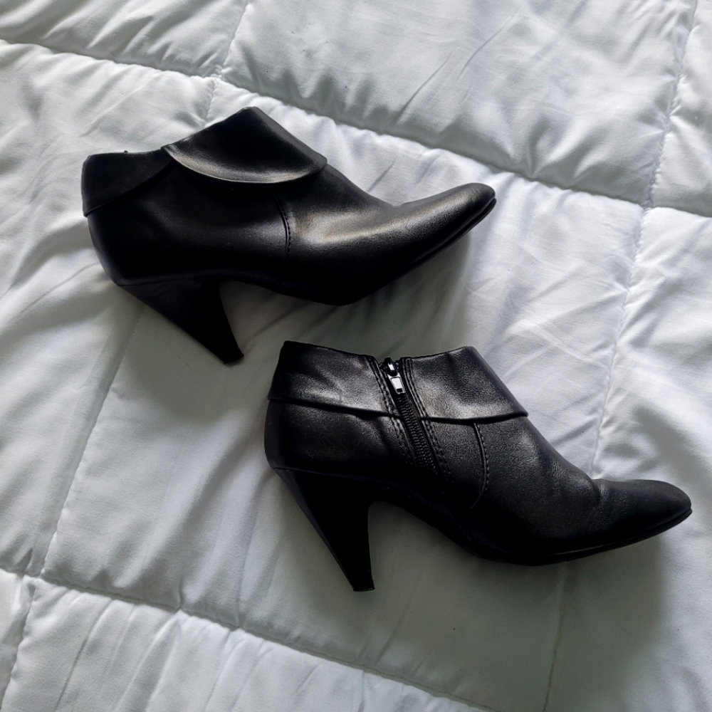 Black zip booties